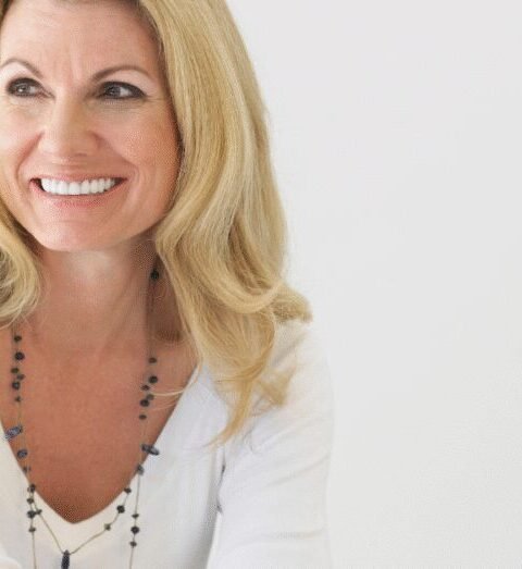Smiling woman feeling confident